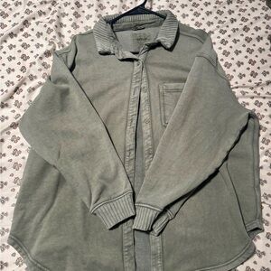 Aerie Green Button-Up Shirt